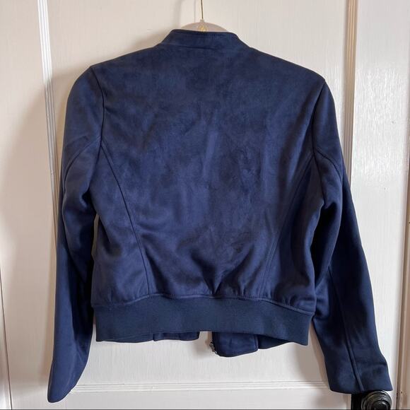 Banana Republic Petite Blue Faux Suede Moto Jacket - Picture 6 of 12